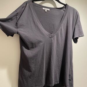Grey Good American Heritage V-Neck Shirt